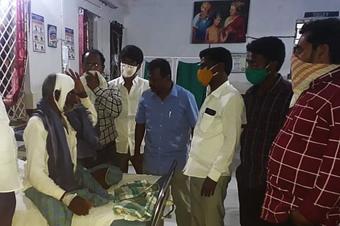 Activists of KVPS visited the injured Dalit victims in a local hospital