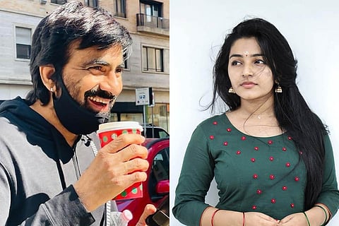 Actor Ravi Teja on the left and Rajisha Vijayan on the right.