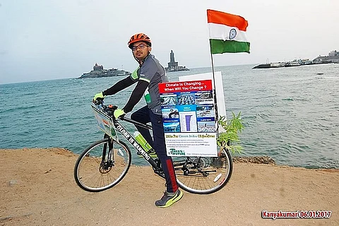 This Hyderabad techie is cycling from Kanyakumari to Kashmir to push for a greener future