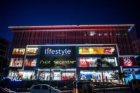 Retail stores in a mall