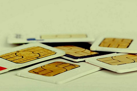 Sim cards lying in a table