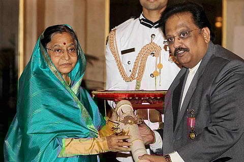 SP Balasubrahmanyam and President Pratibha Patil