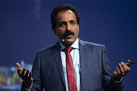 S Somanath speaking at an event at NASA