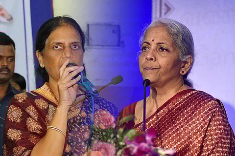 Collage of Telangana Education Minister Sabitha Reddy and Union Finance Minister Nirmala Sitharaman