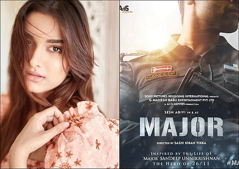 Saiee Manjrekar and Major movie poster