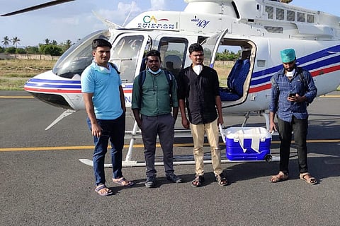 The organs being transported from Salem to Chennai