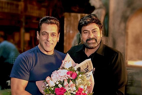 Actors Salman Khan and Chiranjeevi