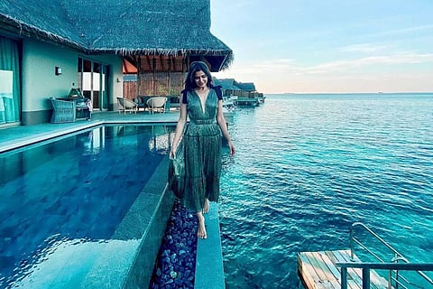 Samantha on a holiday in Maldives