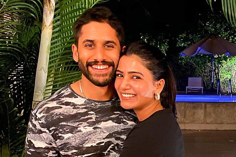 Naga Chaitanya and Samantha smiling together
