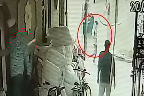 The victim seen in the CCTV in the neighbourhood