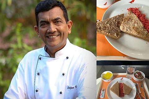 Chef Sanjeev Kapoor and the meal he was served in Air India