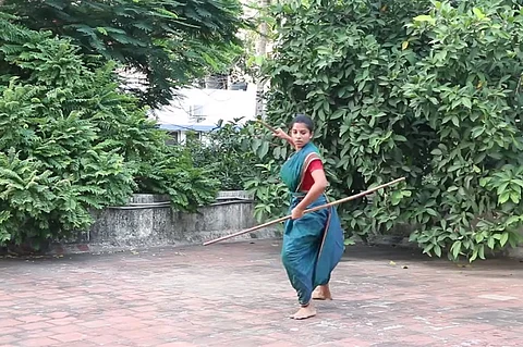 Acing silambam in a saree: This Chennai woman combines beauty and strength in a six-yard wonder