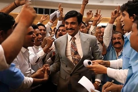 A scene from Scam 1992: The Harshad Mehta Story