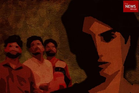 Woman harassed by men