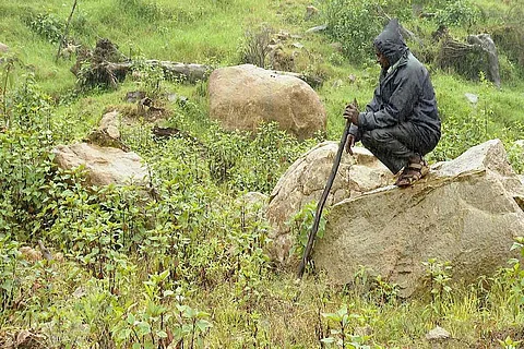 Shanmughanathan at Pettimudi landslide site