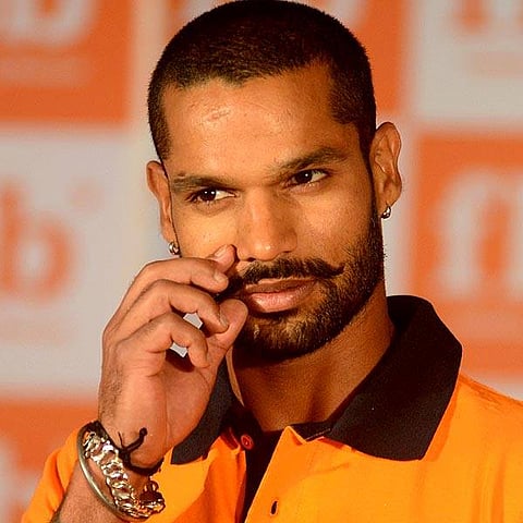 Shikhar Dhawan twirls his moustache and his bat in style with splendid knock