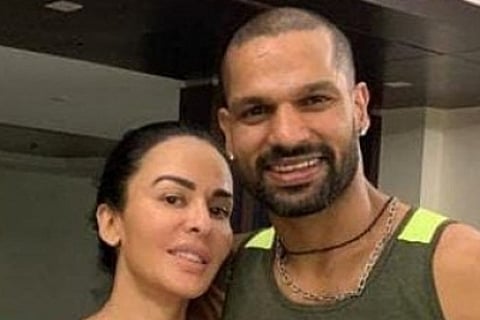 A picture of Shikhar Dhawan and Ayesha Mukherjee