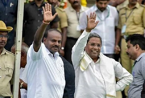 File photo of Siddaramaiah and HD Kumaraswamy