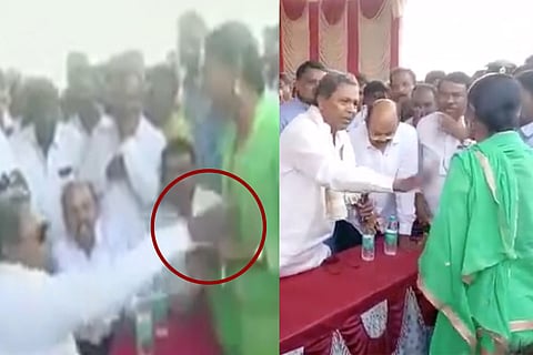 Video: Siddaramaiah misbehaves with woman party worker at event in Mysuru