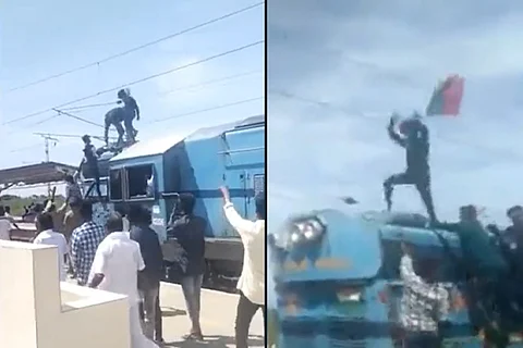 TN youth electrocuted while standing atop train with flag