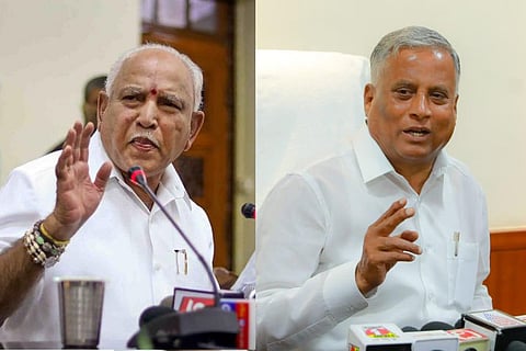 Collage of minister V Somanna and BS Yediyurappa