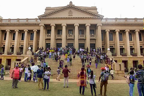 Protesters storm the President Secretariat Building in Sri Lanka.