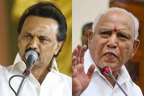 Tamil Nadu Chief Minister Stalin and Karnataka Chief Minister Yediyurappa
