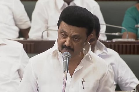 Chief Minister MK Stalin speaking at the Assembly