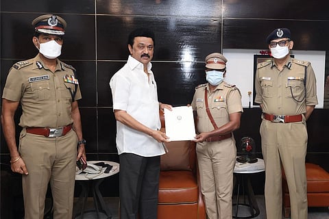 MK Stalin and officer Rajeswari