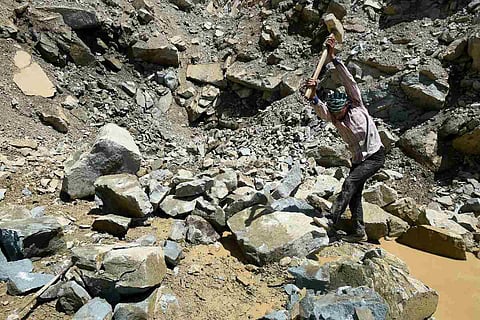A worker in a stone quarry: NGT forms panel to probe illegal rock mining in Kerala’s Kollam district