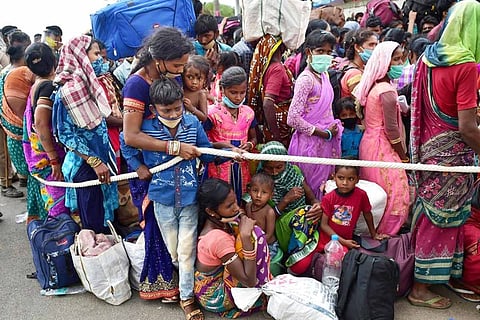 179 stranded migrant workers airlifted to Raipur from Bengaluru in chartered flight
