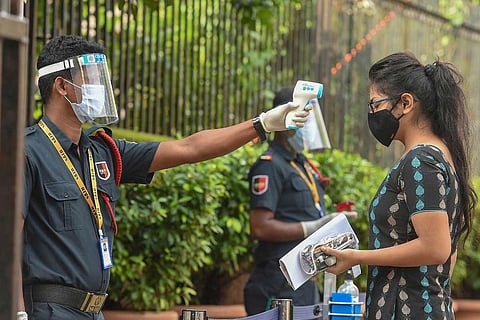 Student entering exam centre