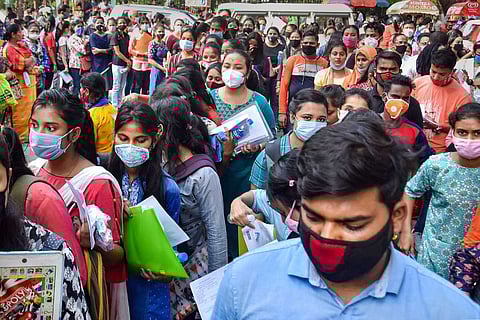 Students gathered for PG admissions in Guwahati