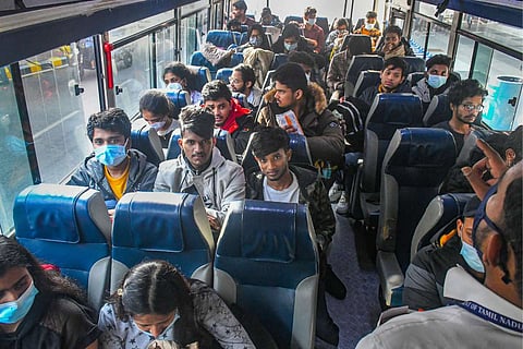 Indian students being evacuated from Ukraine