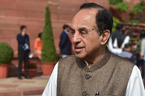 File image of BJP MP Subramanian Swamy at Parliament House