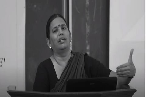 Activist Sudha Bharadwaj addressing in an event