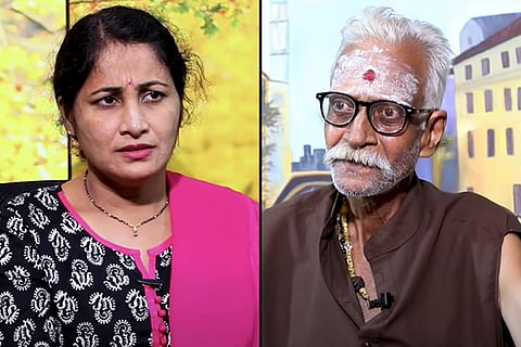 A collage of screen grabs form an interview on YouTube