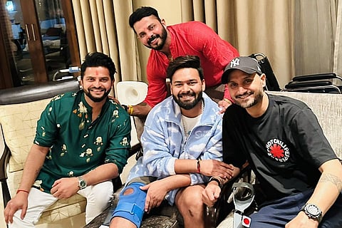 Suresh Raina, Harbhajan Singh, Sreesanth meet Rishabh Pant