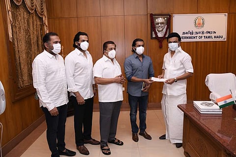 Sivakumar, Karthi and Suriya meet Tamil Nadu Chief Minister MK Stalin