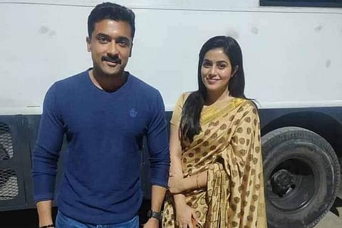Actor Poorna is the latest to join the sets of Suriya's 'Kaappaan'