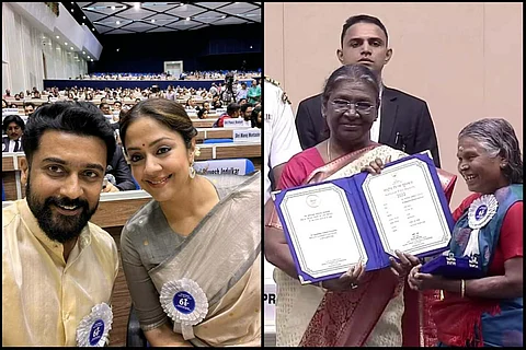 Suriya, Jyotika, Nanchamma receive National Film Awards