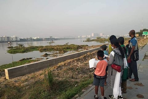Participants during a walk conducted by Suzhal Arivom, an environmental group, at Pallikaranai