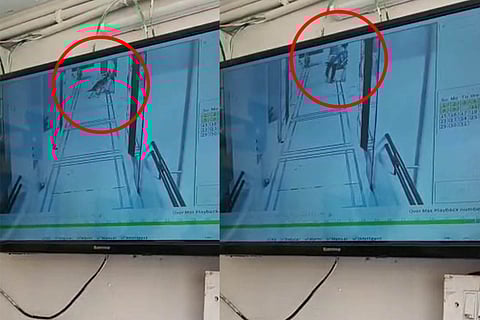 A collage of screenshots from the CCTV footage of the attack