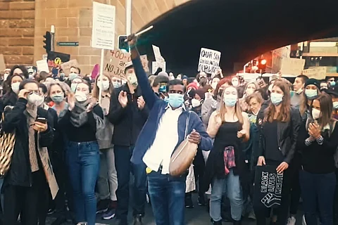 The sound of the Parai resonates at Black Lives Matter protest in Sydney