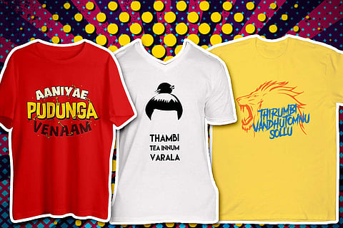 T-shirts and Tamil captions
