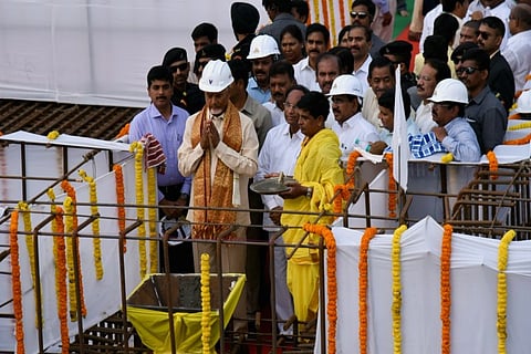 Andhra CM Chandrababu Naidu lays foundation stone for Secretariat, Kadapa steel plant