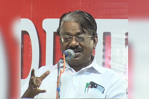 TKS Elangovan speaking in a mic