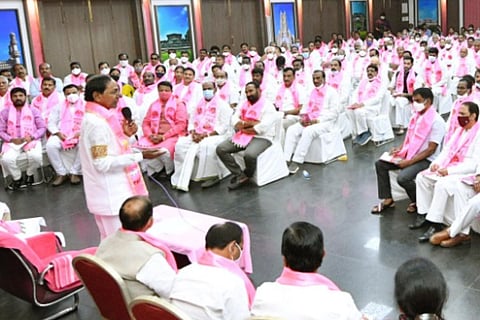 CM KCR addressing the executive committee meeting