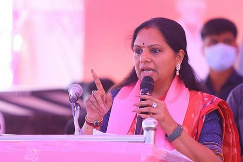 File image of TRS MLC Kavitha speaking at an event