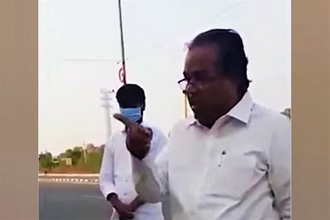 Video: TRS MP argues with policemen after his son gets caught violating lockdown